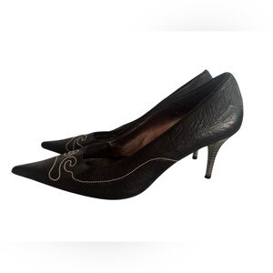 SHADEY Elegant Italian leather Black Women's Heels